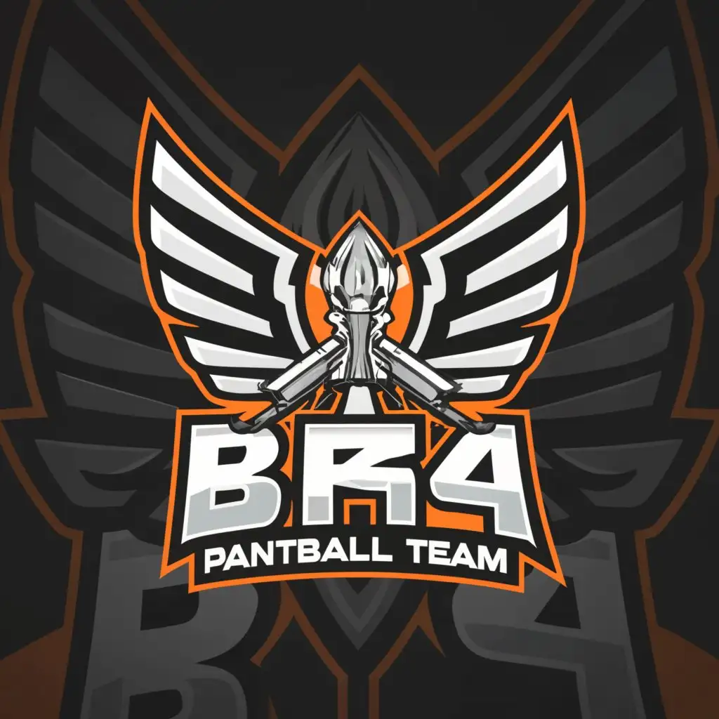 LOGO Design For B4 Paintball Team Dynamic Wings Emblem for the ...