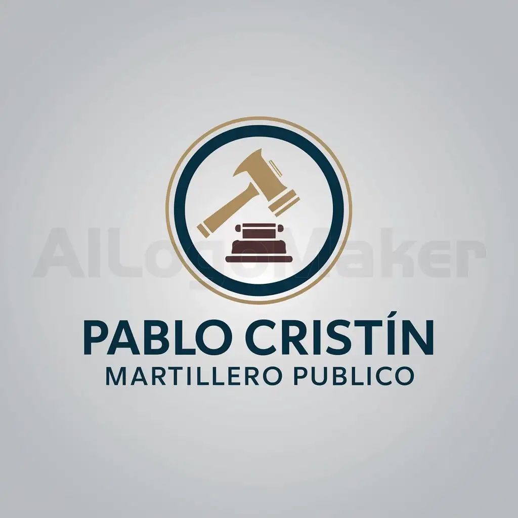 a logo design,with the text "Pablo CristinMartillero Publico", main symbol:hammer auction,Moderate,clear background