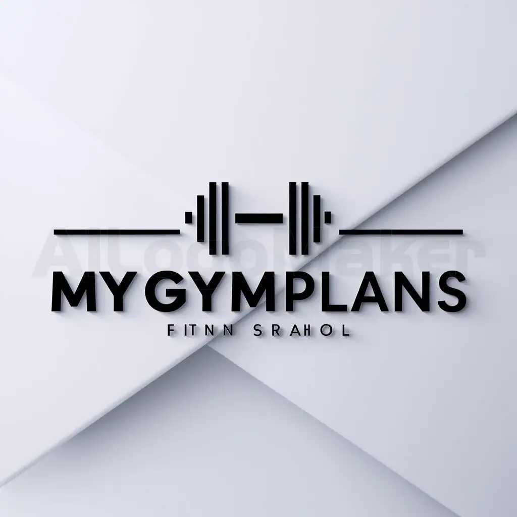 a logo design,with the text "MyGymPlans", main symbol:dumbbell,Minimalistic,clear background