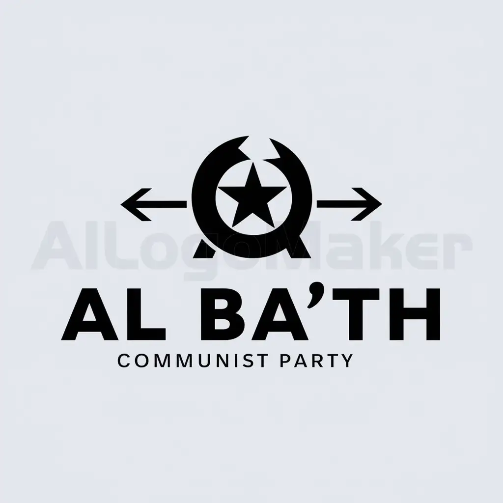 a logo design,with the text "Al Ba'ath", main symbol:Communist party logo,Moderate,be used in Communist party industry,clear background