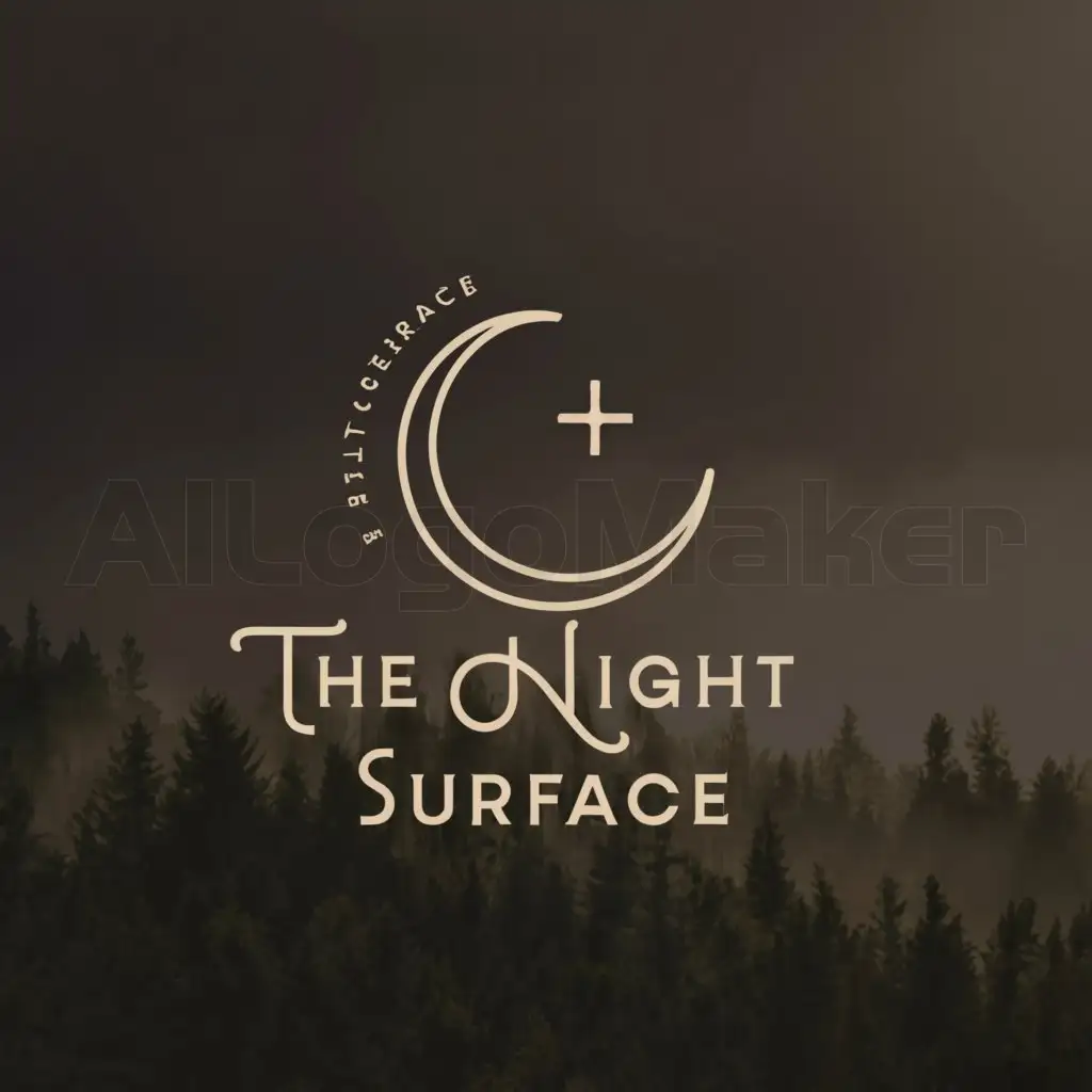 LOGO-Design-For-The-Night-Surface-Crescent-Moon-Emblem-on-Moderate-Clear-Background