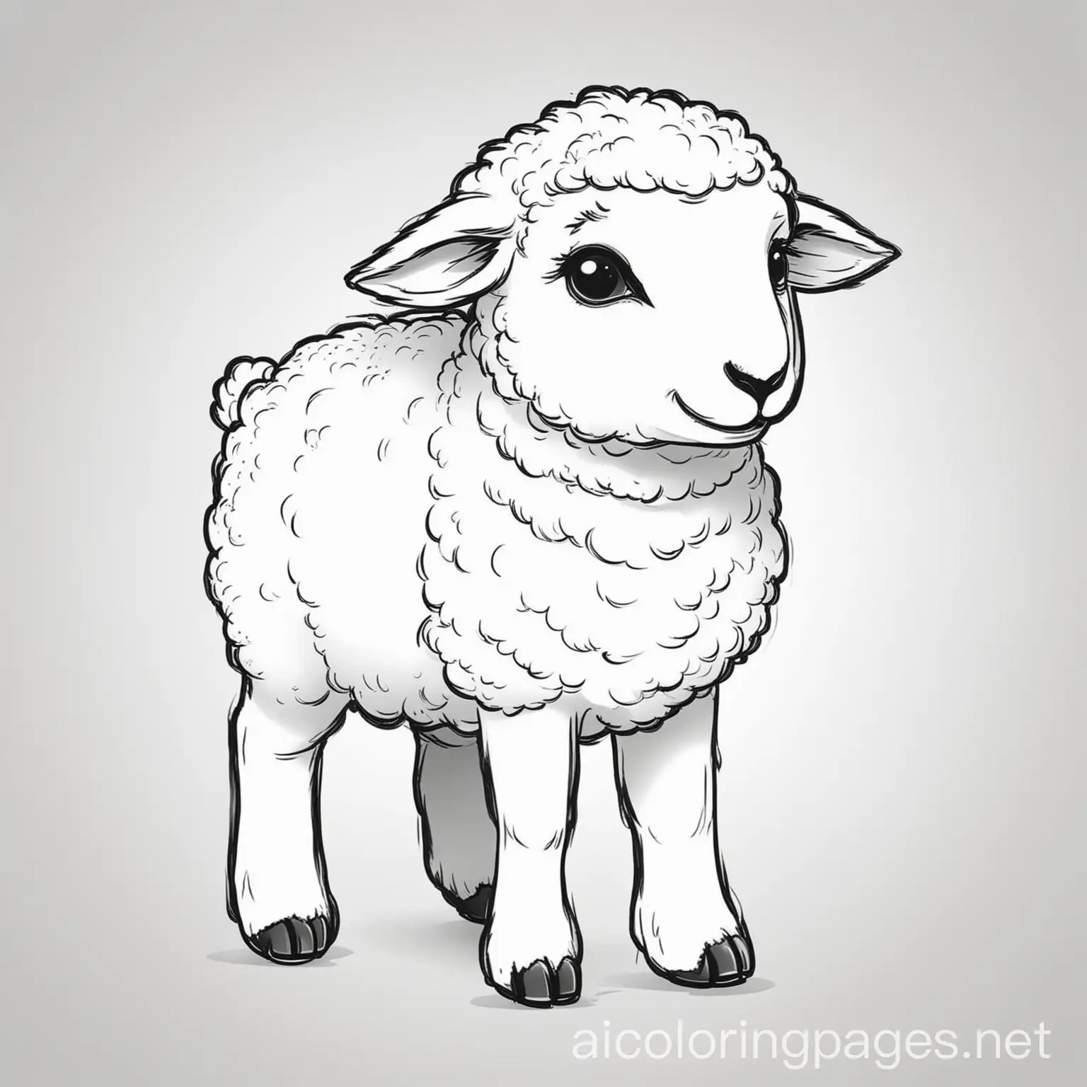 baby sheep, Coloring Page, black and white, line art, white background, Simplicity, Ample White Space, Coloring Page, black and white, line art, white background, Simplicity, Ample White Space, The background of the coloring page is plain white to make it easy for young children to color within the lines. The outlines of all the subjects are easy to distinguish, making it simple for kids to color without too much difficulty, Coloring Page, black and white, line art, white background, Simplicity, Ample White Space, The background of the coloring page is plain white to make it easy for young children to color within the lines. The outlines of all the subjects are easy to distinguish, making it simple for kids to color without too much difficulty