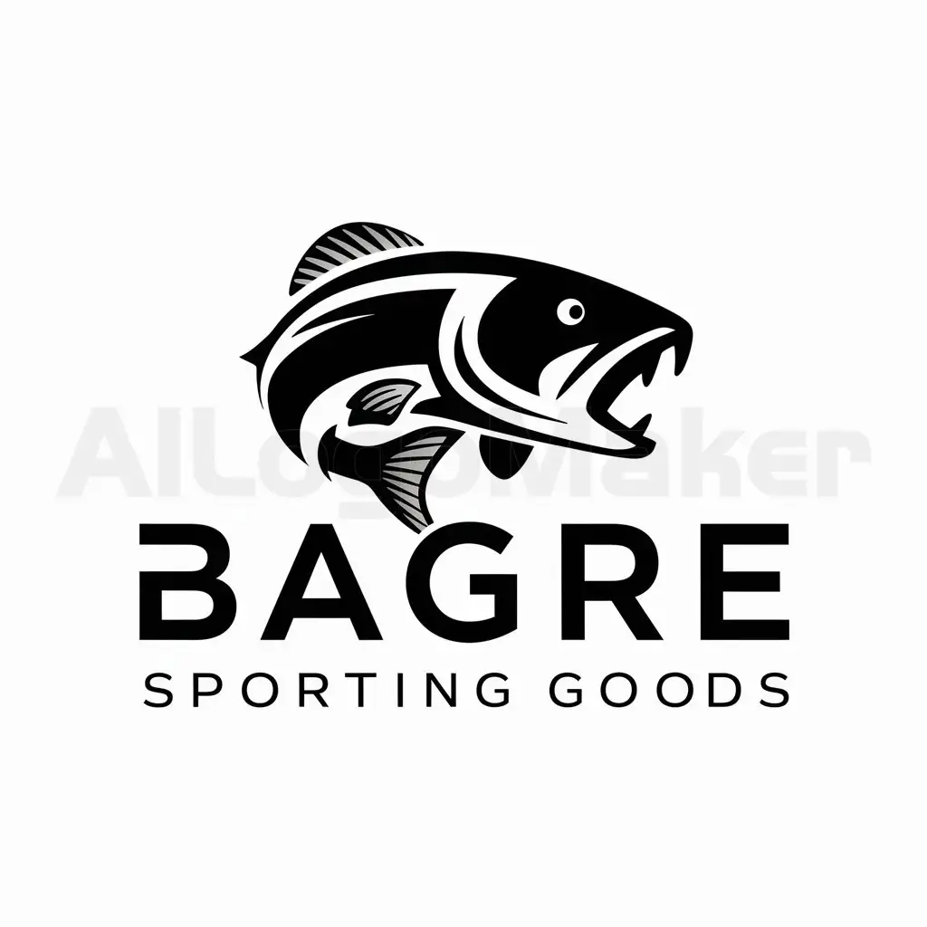 a logo design,with the text "Bagre Sporting Goods", main symbol:Catfish,Moderate,be used in Sports Fitness industry,clear background