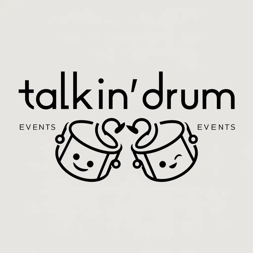 a logo design,with the text "Talkin' Drum", main symbol:talking drums,Minimalistic,be used in Events industry,clear background