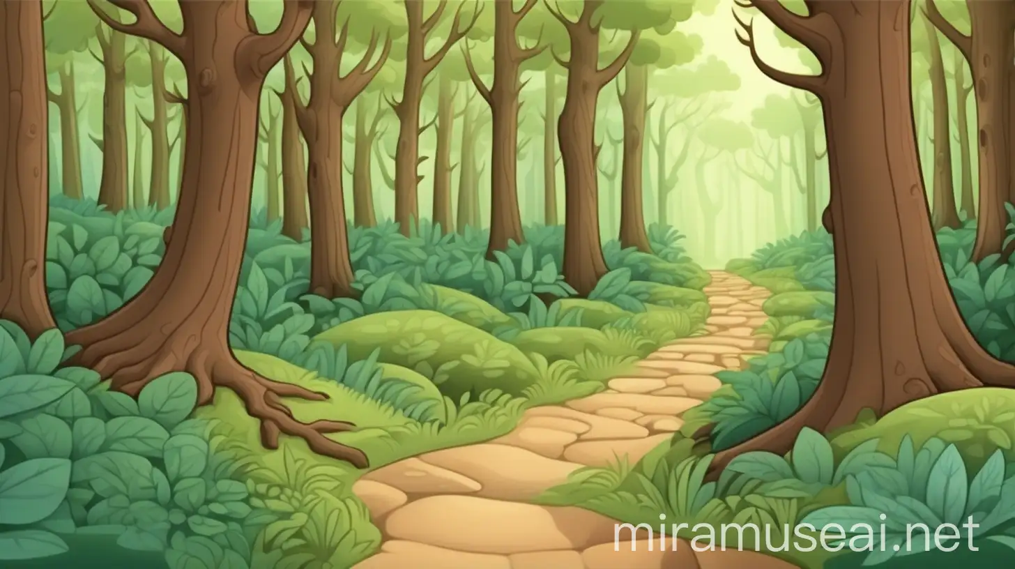 Enchanting Cartoon Forest Path