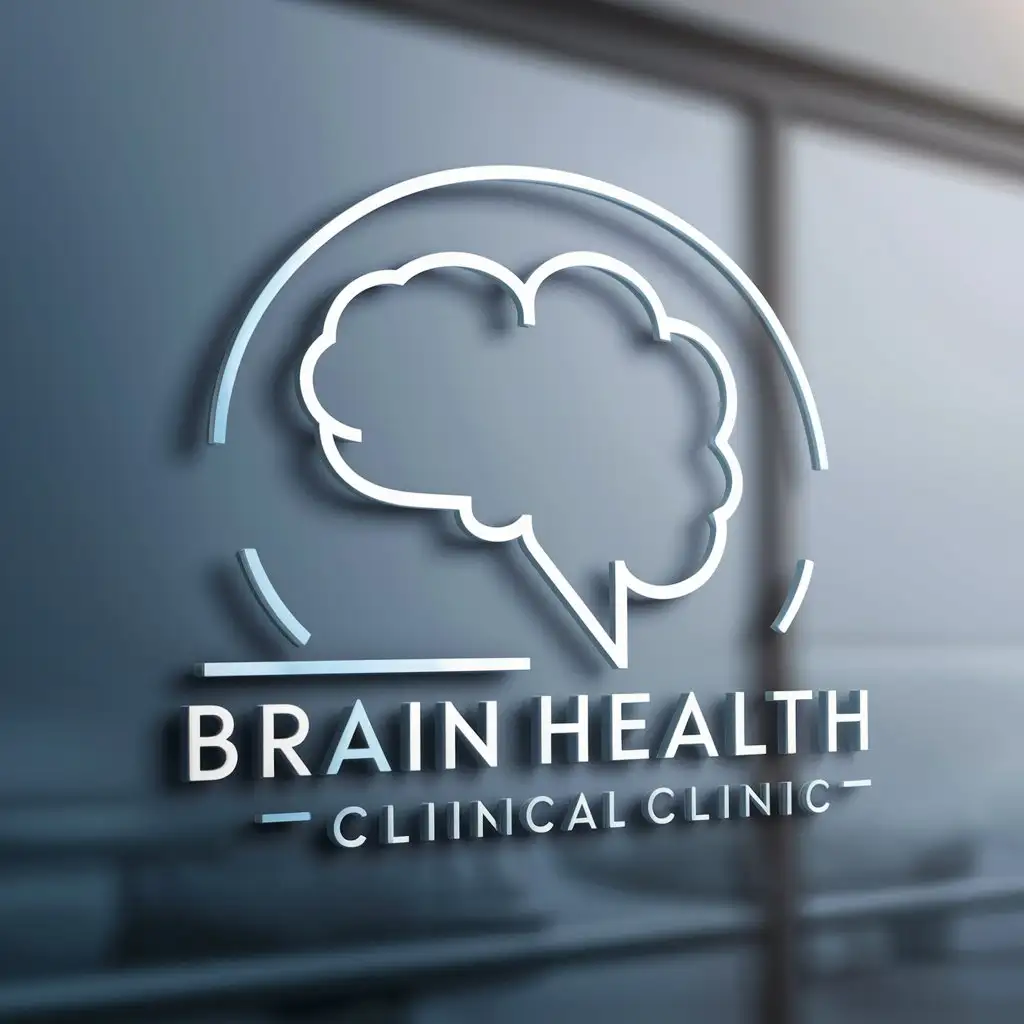 a logo design,with the text "Klinik For Hjernerystelse", main symbol:An abstract brain silhouette as the primary element, symbolizing a focus on the brain. Simple and clean lines to maintain a clinical and professional appearance. Shades of blue to signal calmness, trustworthiness, and professionalism. Incorporate a circular form that surrounds the brain silhouette, which can symbolize care and wholeness.,Moderate,be used in Brain Health industry,clear background