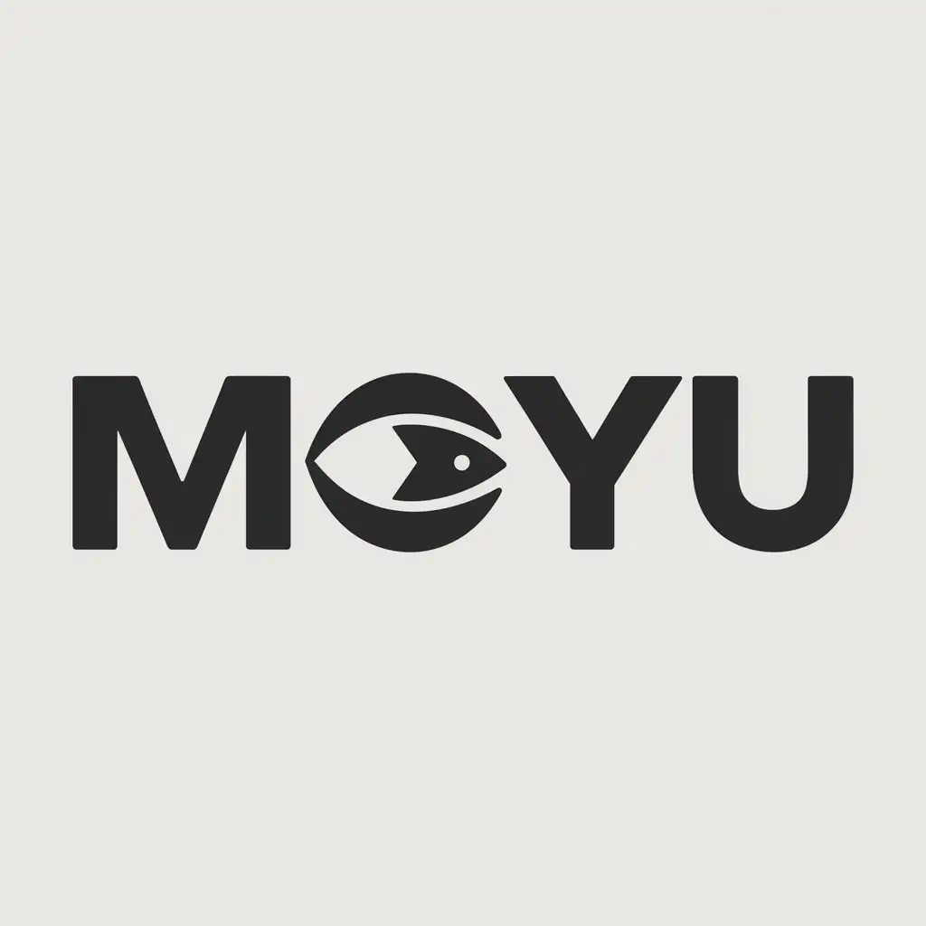 a logo design,with the text "moyu", main symbol:fish,Moderate,be used in Education industry,clear background