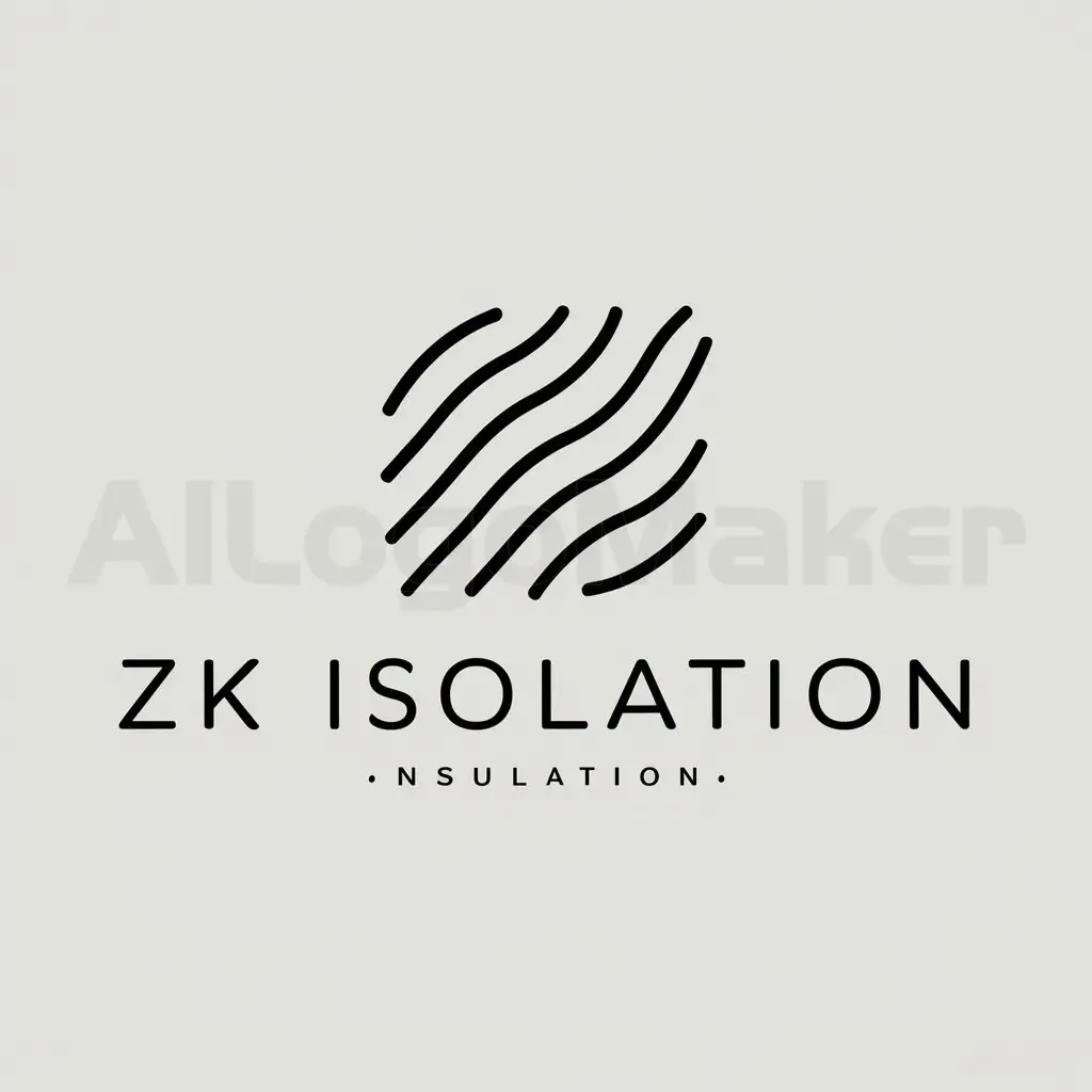 a logo design,with the text "ZK ISOLATION", main symbol:insulation work,Moderate,be used in Others industry,clear background