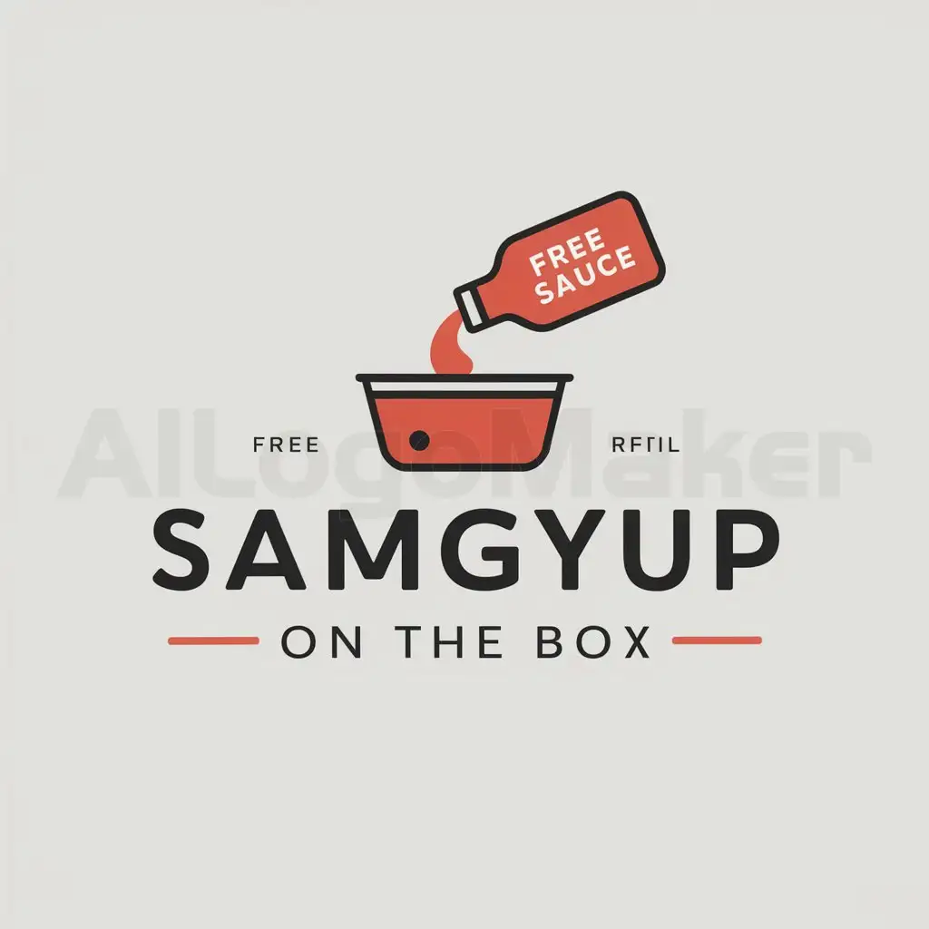LOGO-Design-For-Samgyup-on-the-Box-Free-Sauce-Refilling-Concept-with-Clear-Background