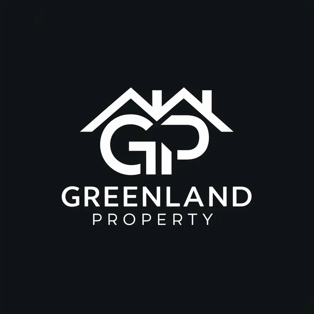 a logo design,with the text "Greenland Property", main symbol:Modern Real Estate Logo Designncreate a logo for my real estate rental company named 'Greenland Property'.nKey Points:n- Design Style: Prefer a modern style for the logon- Elements: Incorporate the initials of the company name (GP) into the designn- Color Scheme: Green and white are the primary colors for this logo,complex,be used in real estate rental company industry,clear background