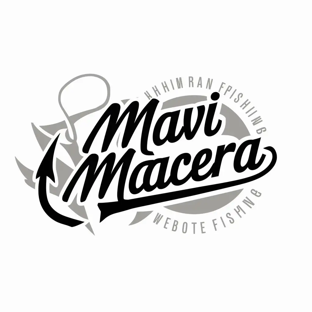 a logo design,with the text "Mavi Macera", main symbol:Fishing,Moderate,clear background