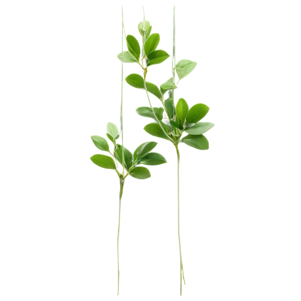 a hanging plant with small green leaves and long thin stems.