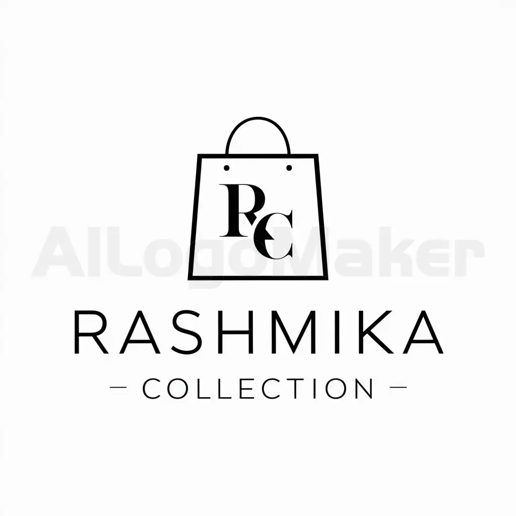 a logo design,with the text "rashmika collection", main symbol:rashmika Collection shoping,Moderate,be used in shoping industry,clear background