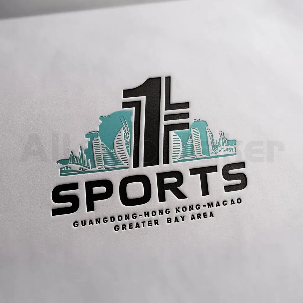 a logo design,with the text "sports", main symbol:number 1 and 5, Guangdong-Hong Kong-Macao Greater Bay Area,complex,be used in Sports Fitness industry,clear background