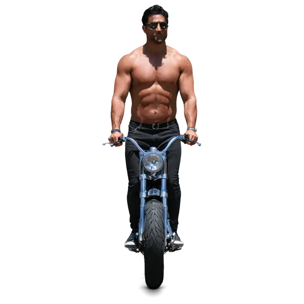 a  muscular man on a harley-davidson