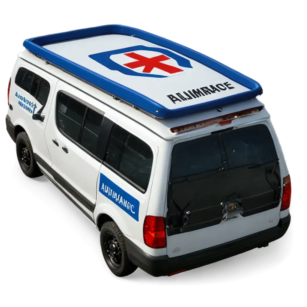 a white car ambulance logo on roof