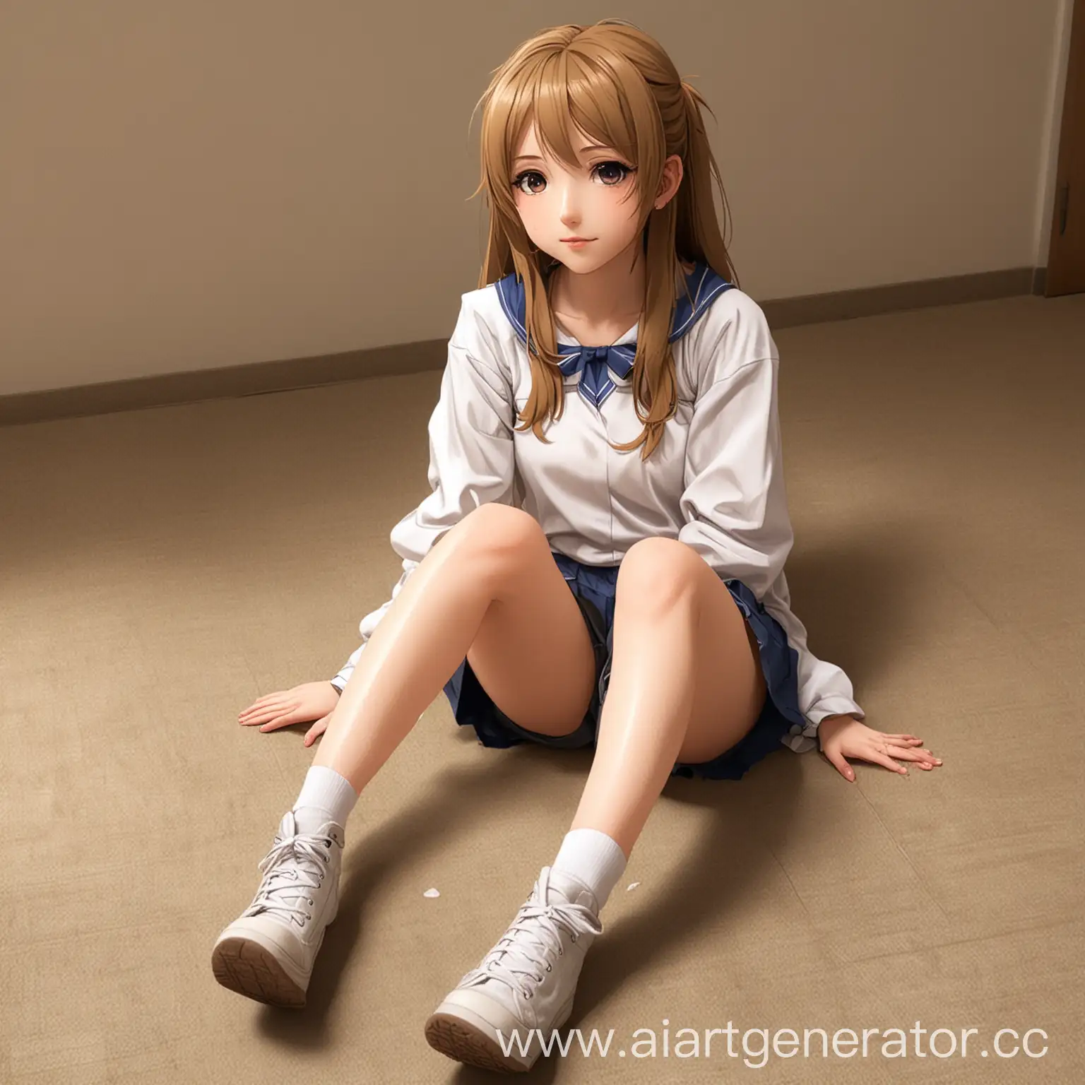 Lonely-Anime-Girl-Sitting-on-Floor