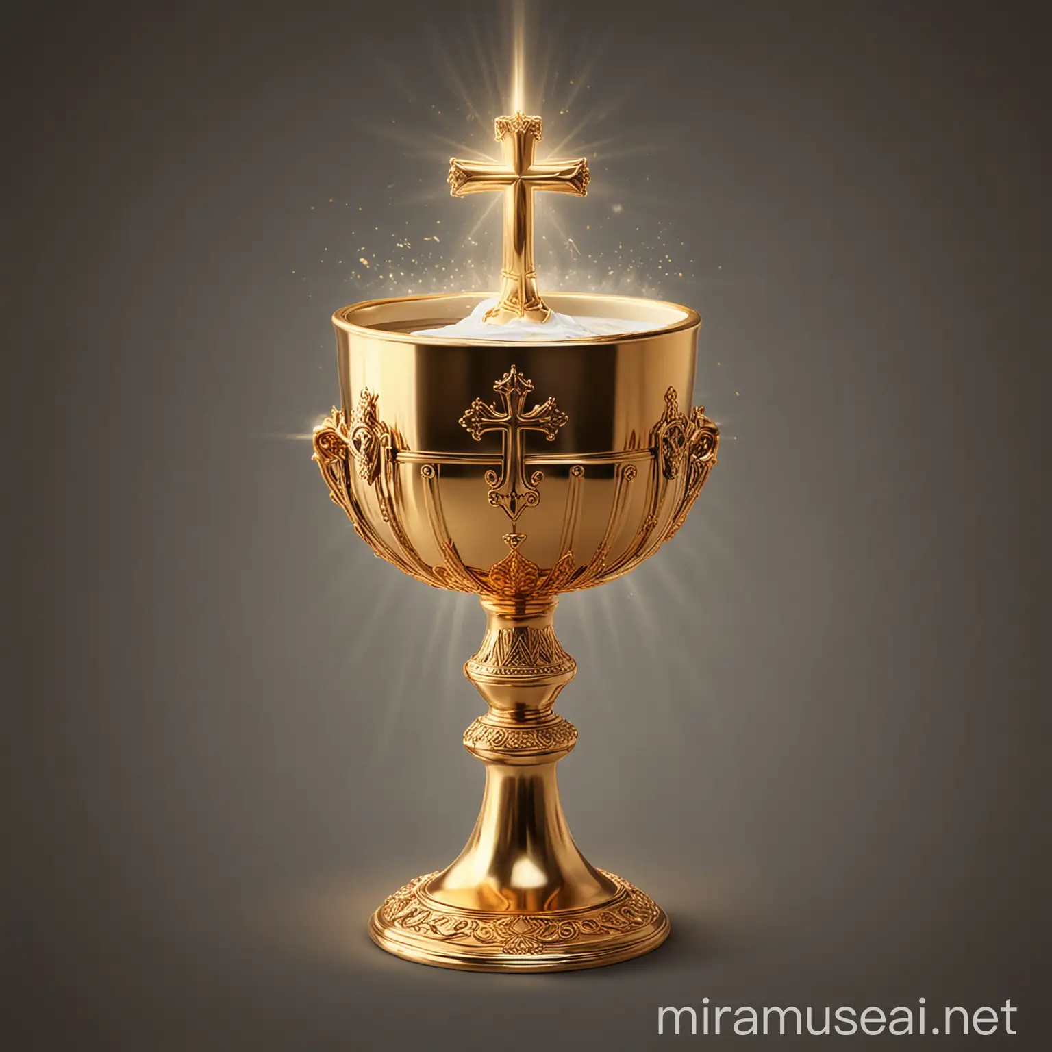 Golden Chalice Communion with IHS without transparent background 
 