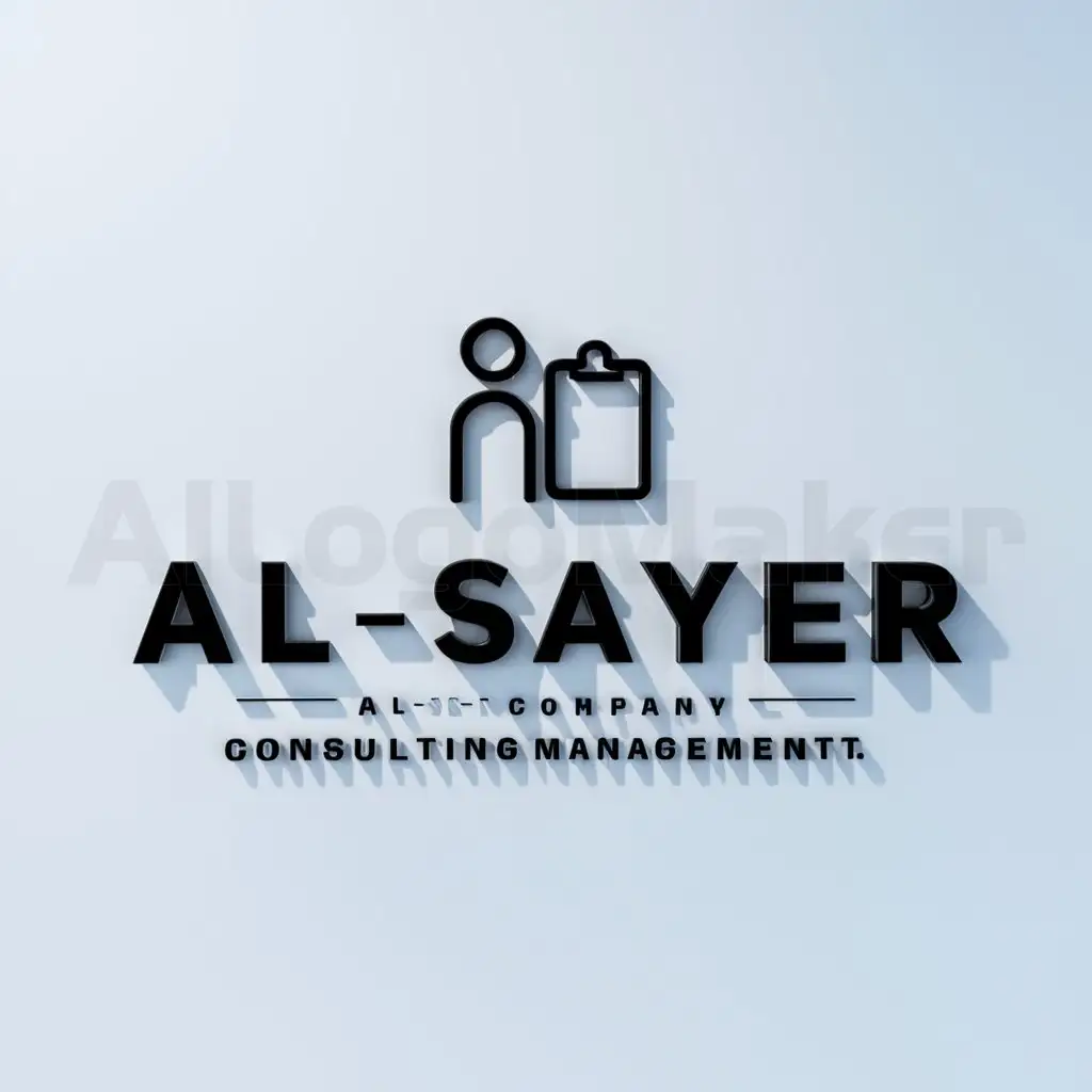 a logo design,with the text "Al-Sayer company consulting management", main symbol:consultation,Minimalistic,clear background