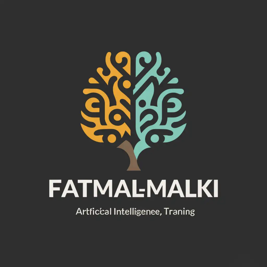 a logo design,with the text "Fatma AL-malki", main symbol:Fun in employee training/artificial intelligence/sustainability/Qatar Vision 2030,Moderate,clear background