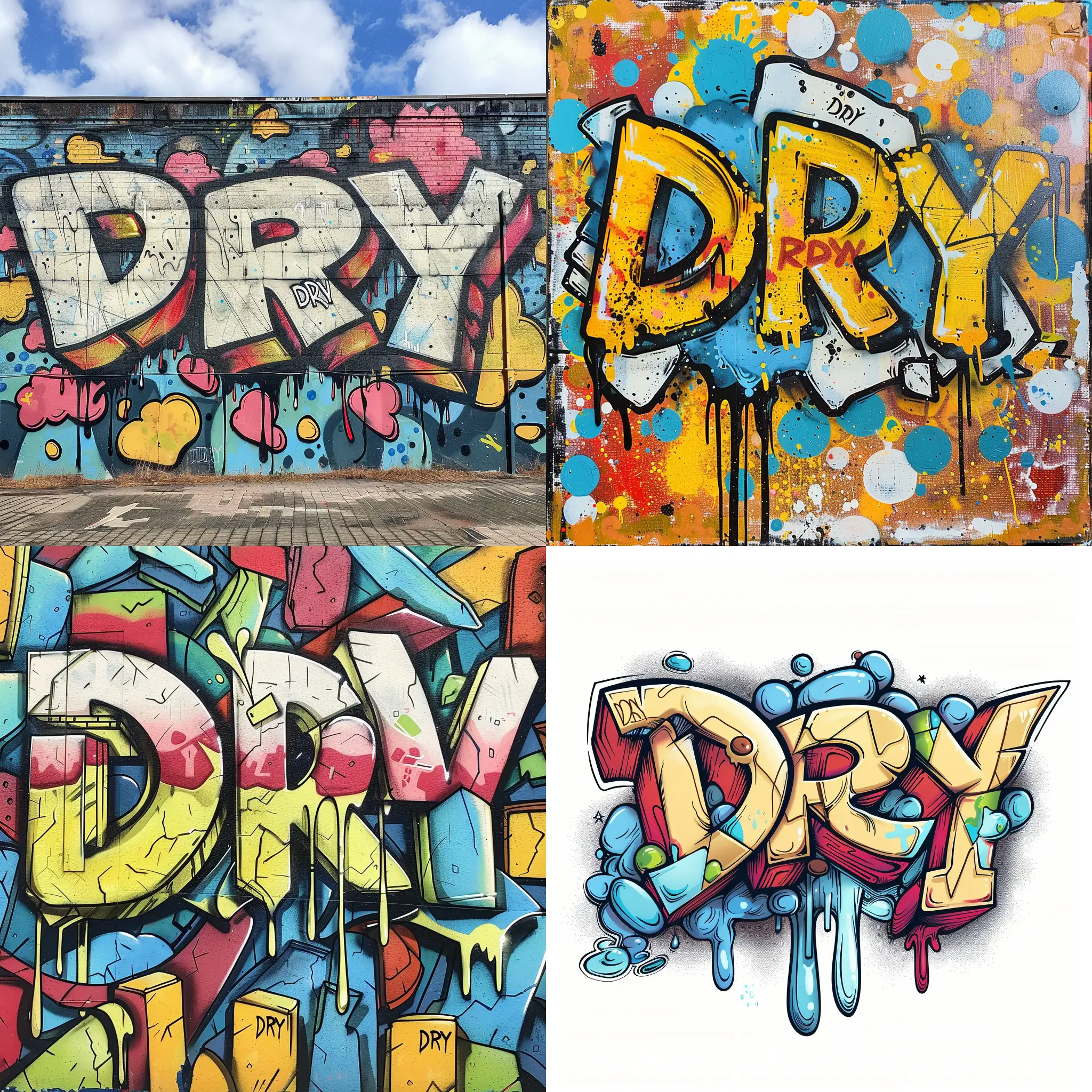 Graffiti-Artwork-Bold-DRY-Inscription-in-Graffiti-Font