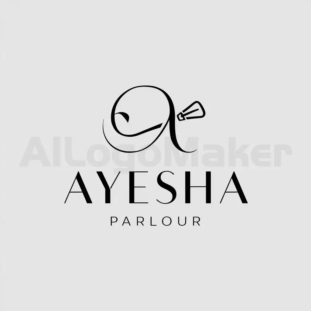 a logo design,with the text "Ayesha parlour", main symbol:Logo,Moderate,be used in Beauty Spa industry,clear background