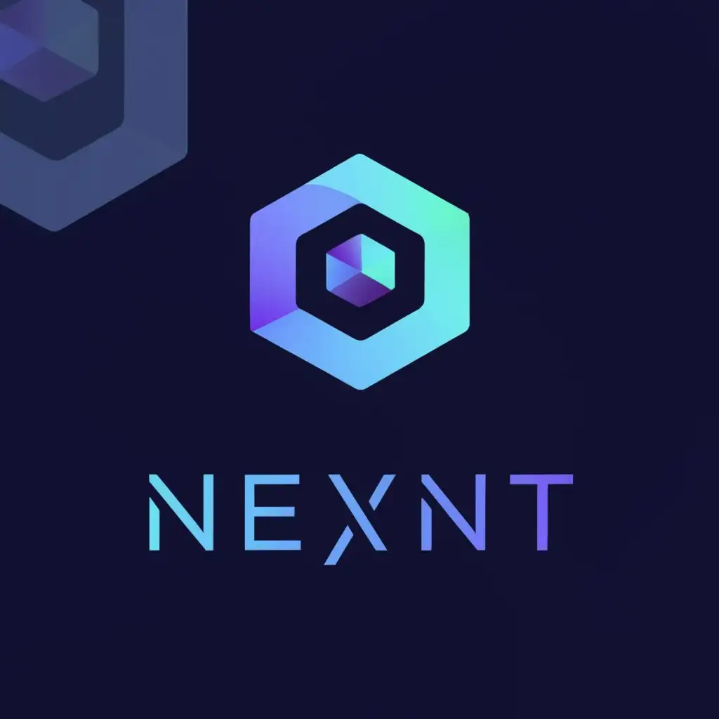 a logo design,with the text "Nexynt", main symbol:Blue, Black, Abstract Symbol,Tech-Inspired:,Moderate,be used in Others industry,clear background