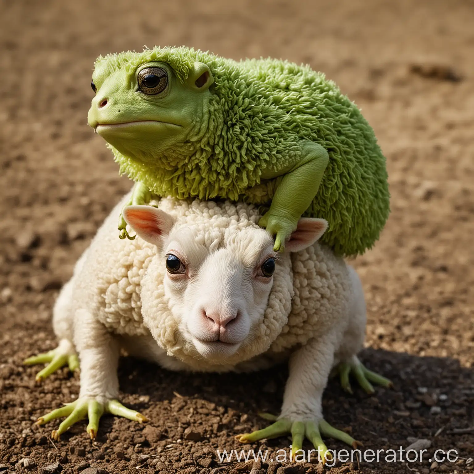 животное состоящее наполовину из овцы наполовину из жабы, жабья часть задняя
