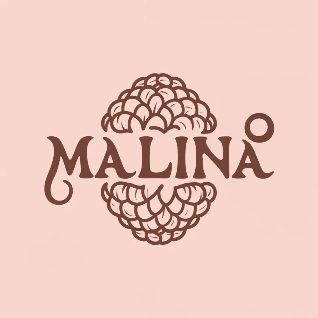 a logo design,with the text "Malina", main symbol:Raspberry,complex,be used in Macrame industry,clear background