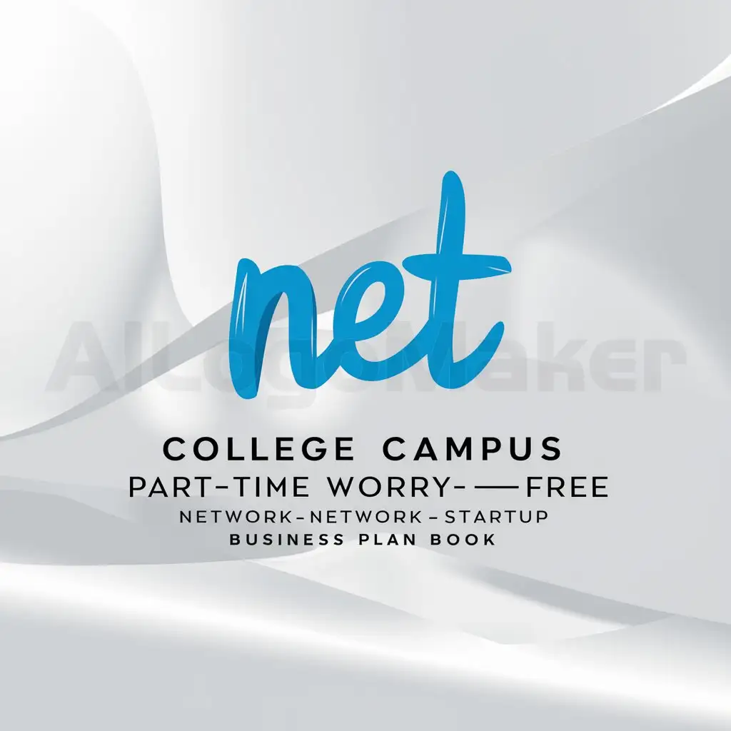 a logo design,with the text "college campus part-time worry-free network-startup business plan book", main symbol:net,Minimalistic,be used in Internet industry,clear background