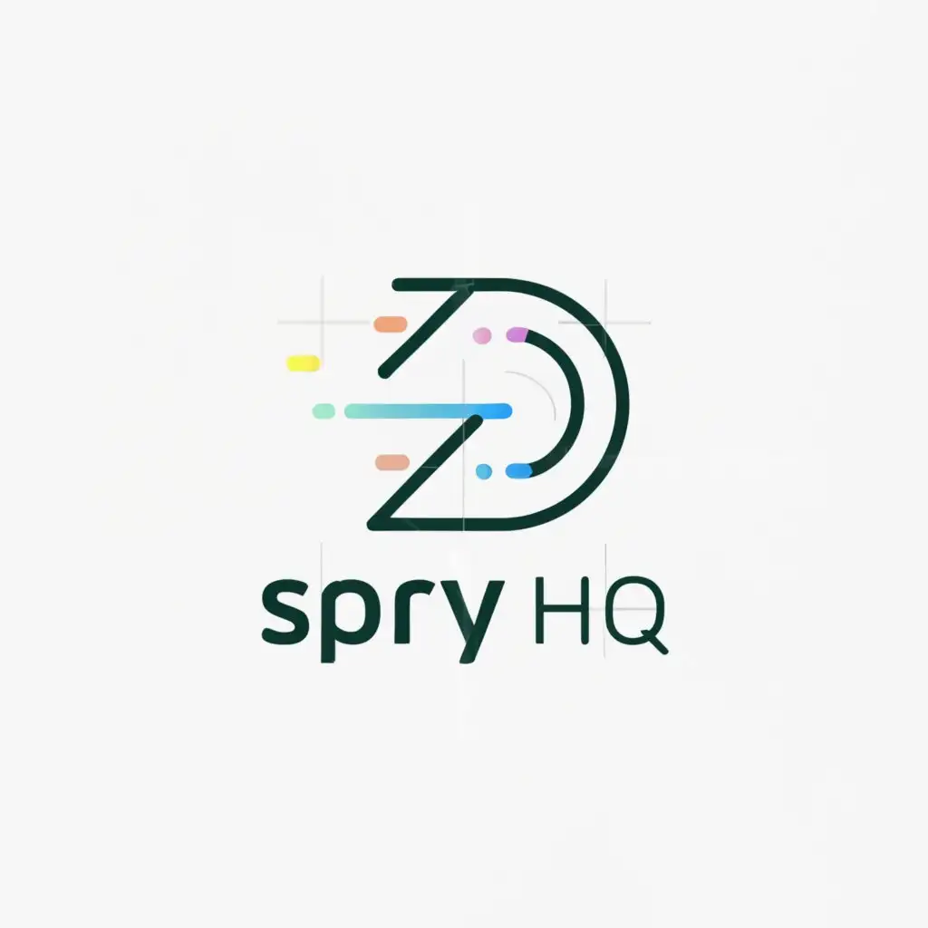 a logo design,with the text "SpryHQ", main symbol:abstract shape,Minimalistic,be used in Technology industry,clear background