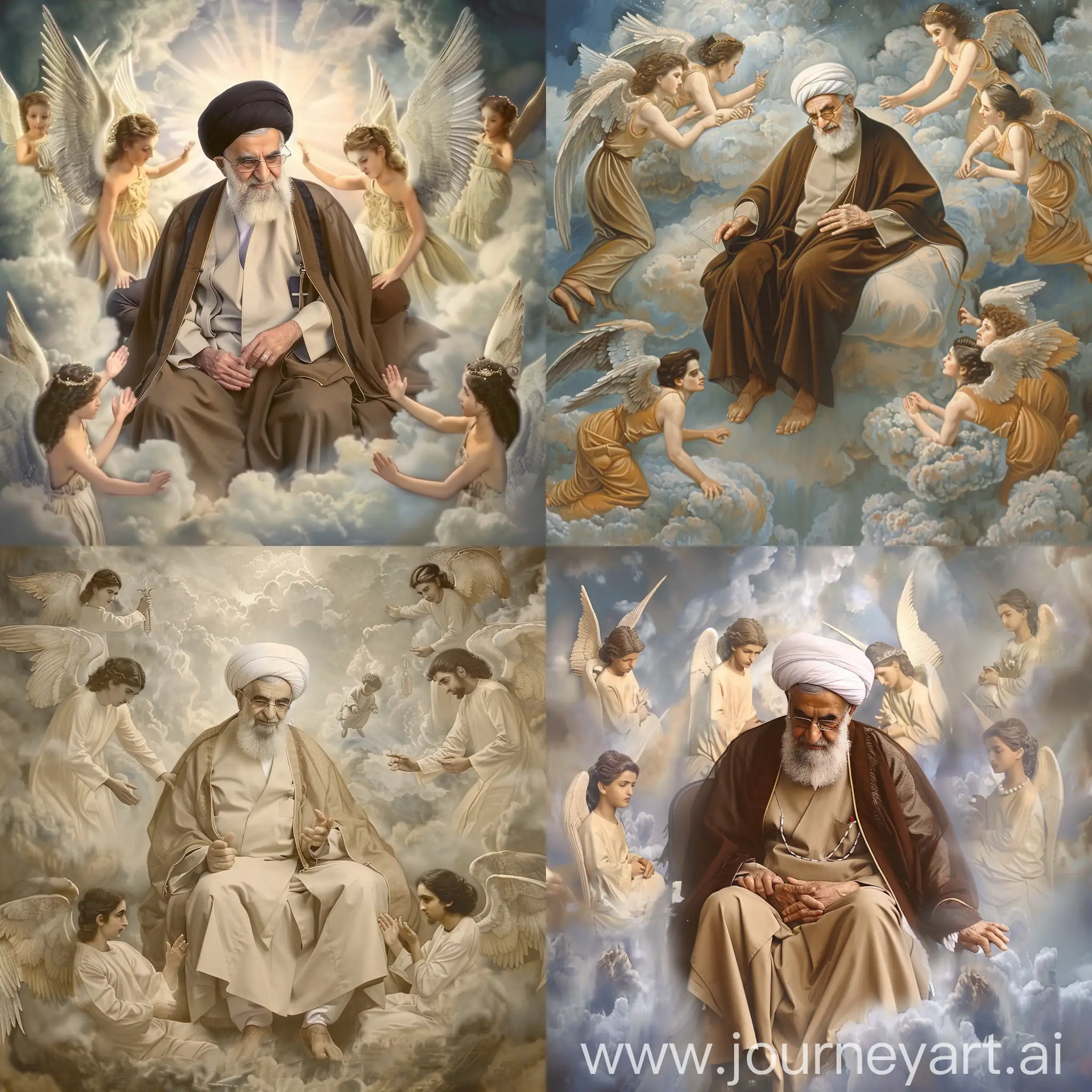 Imam-Khomeini-with-Angels-in-Heavenly-Serenity
