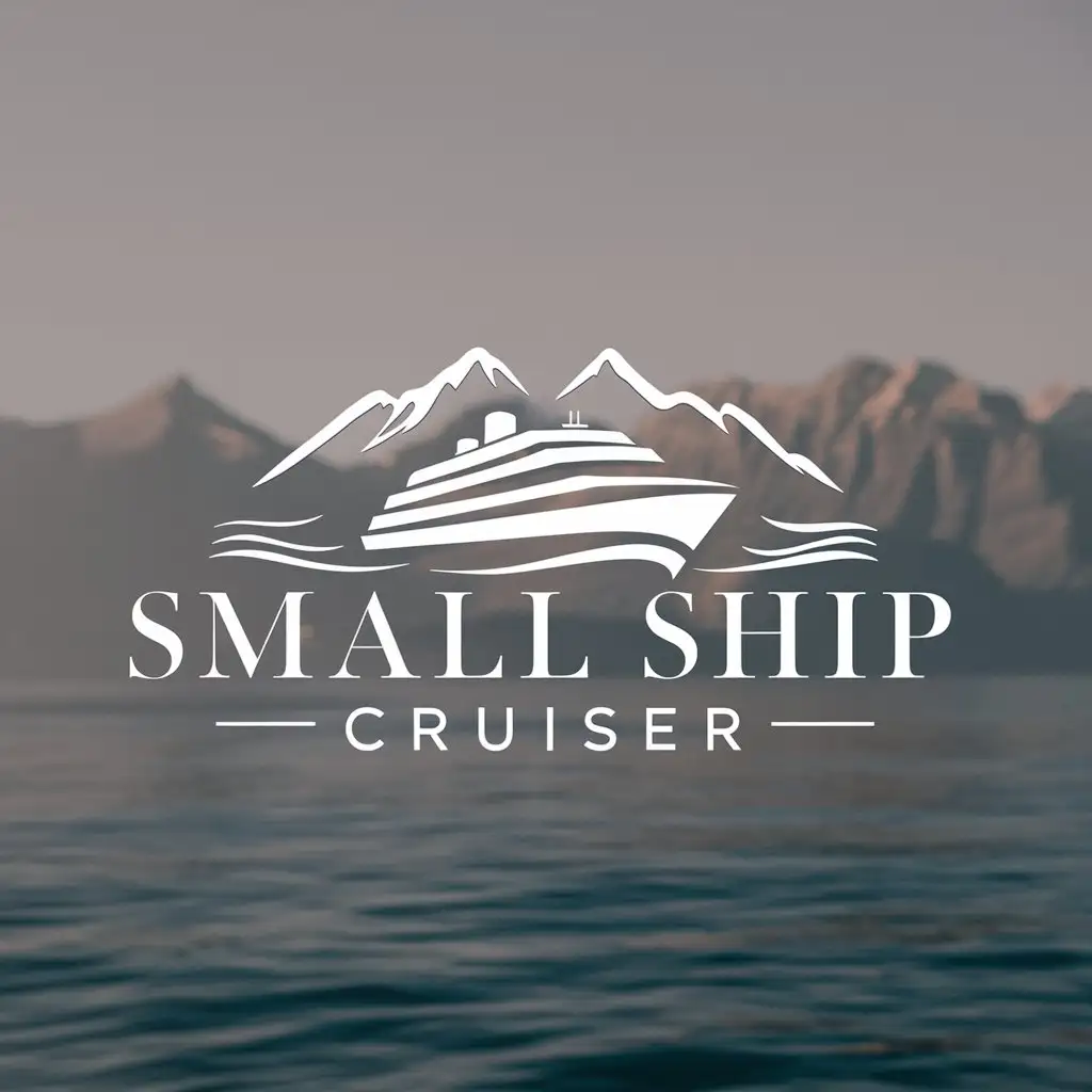 LOGO-Design-for-Small-Ship-Cruiser-Cruise-Ship-and-Mountain-Theme