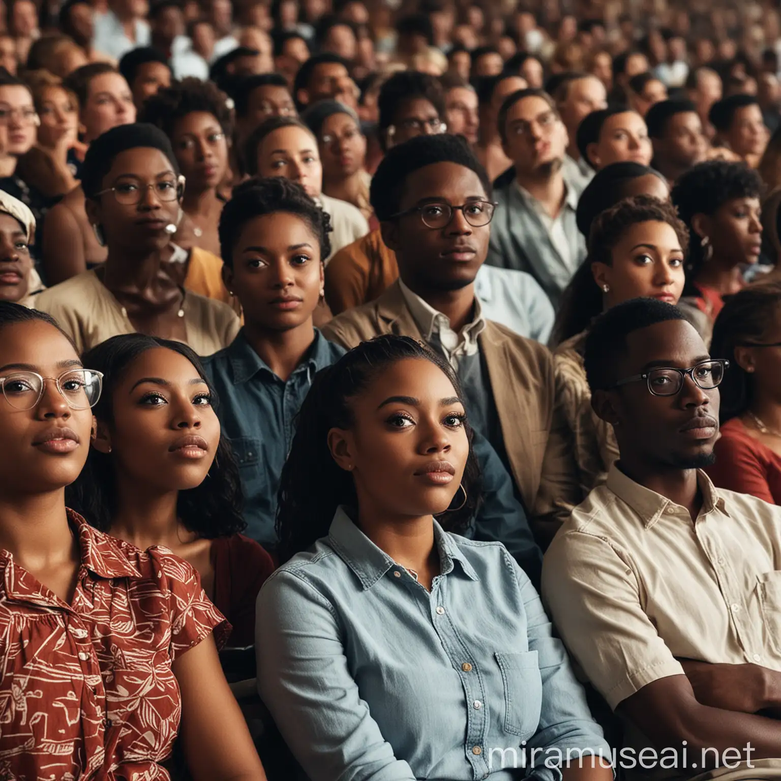 Diverse Audience of Black People Enjoying a Live Performance