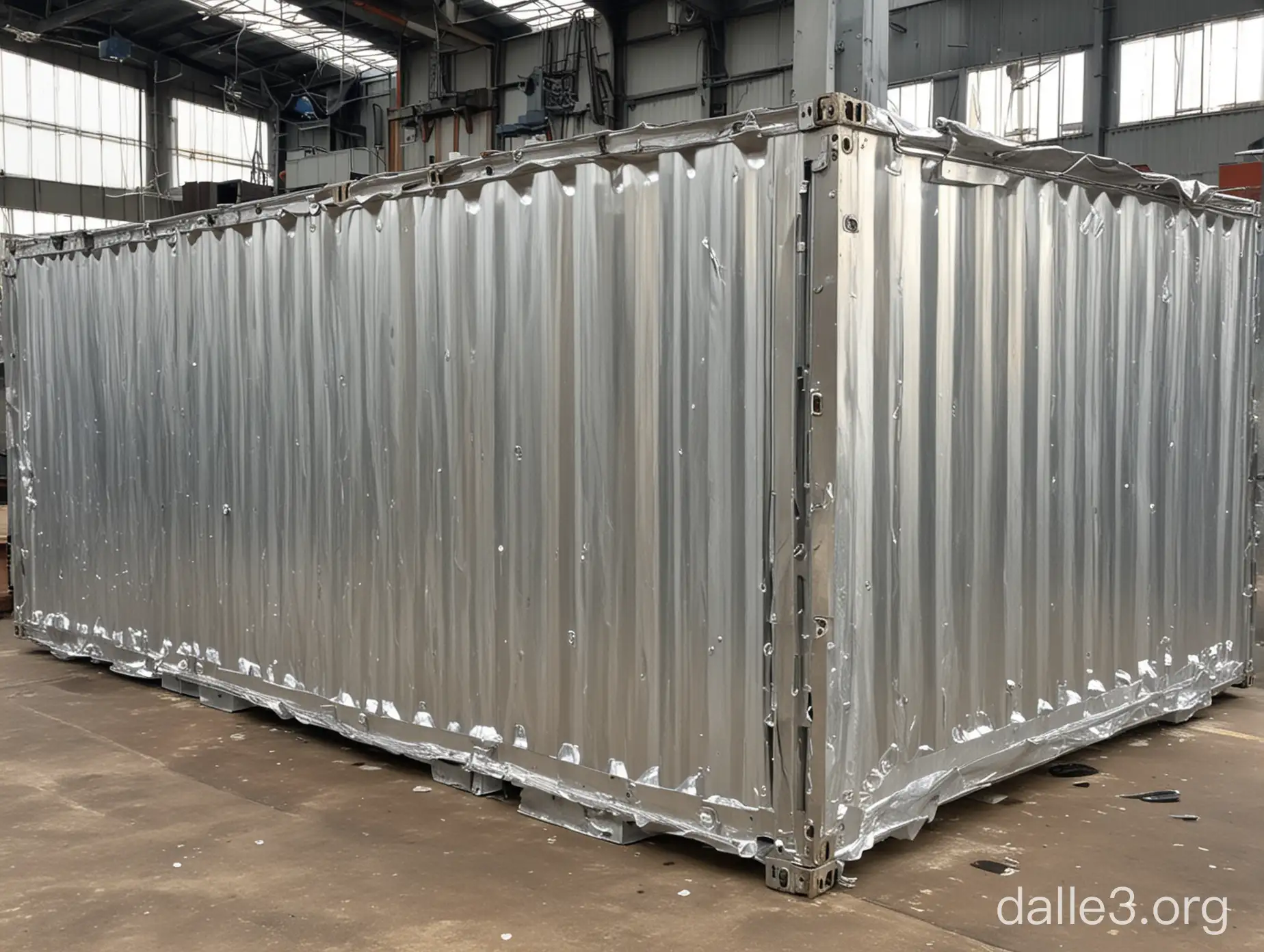 Aluminium extrusion container in ship yard