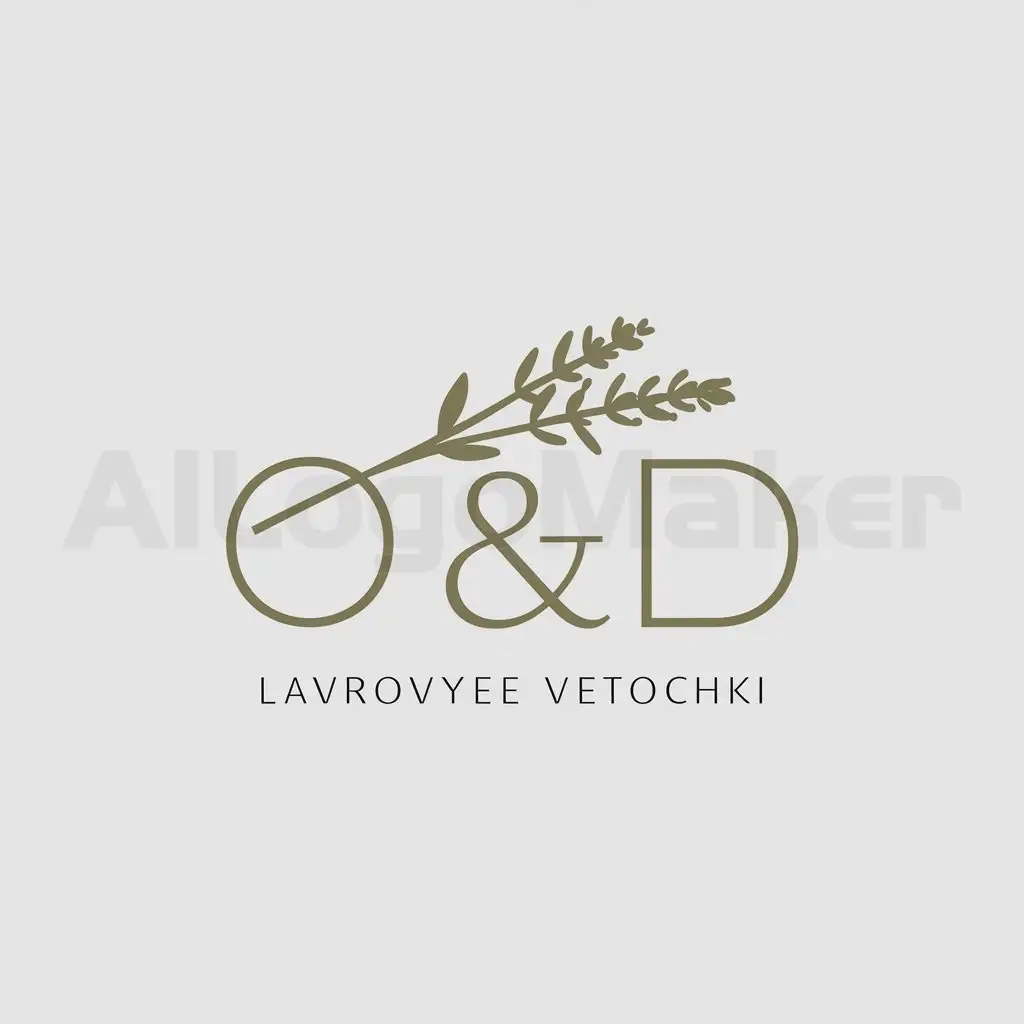 a logo design,with the text "O & D", main symbol:lavrovye vetochki olivkovogo tsveta,Minimalistic,be used in Events industry,clear background