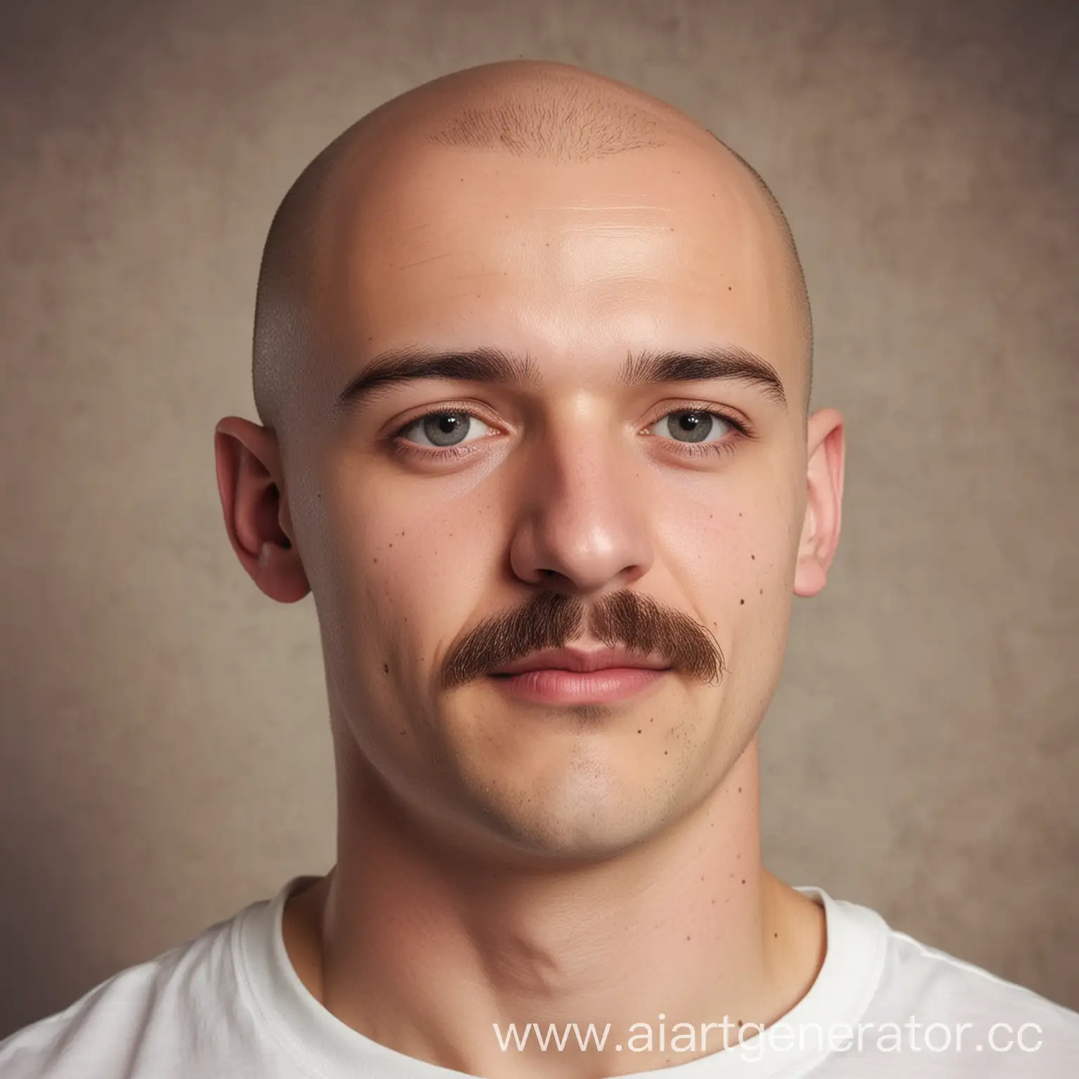 European-Bald-Young-Man-with-a-Distinct-Mustache-Portrait