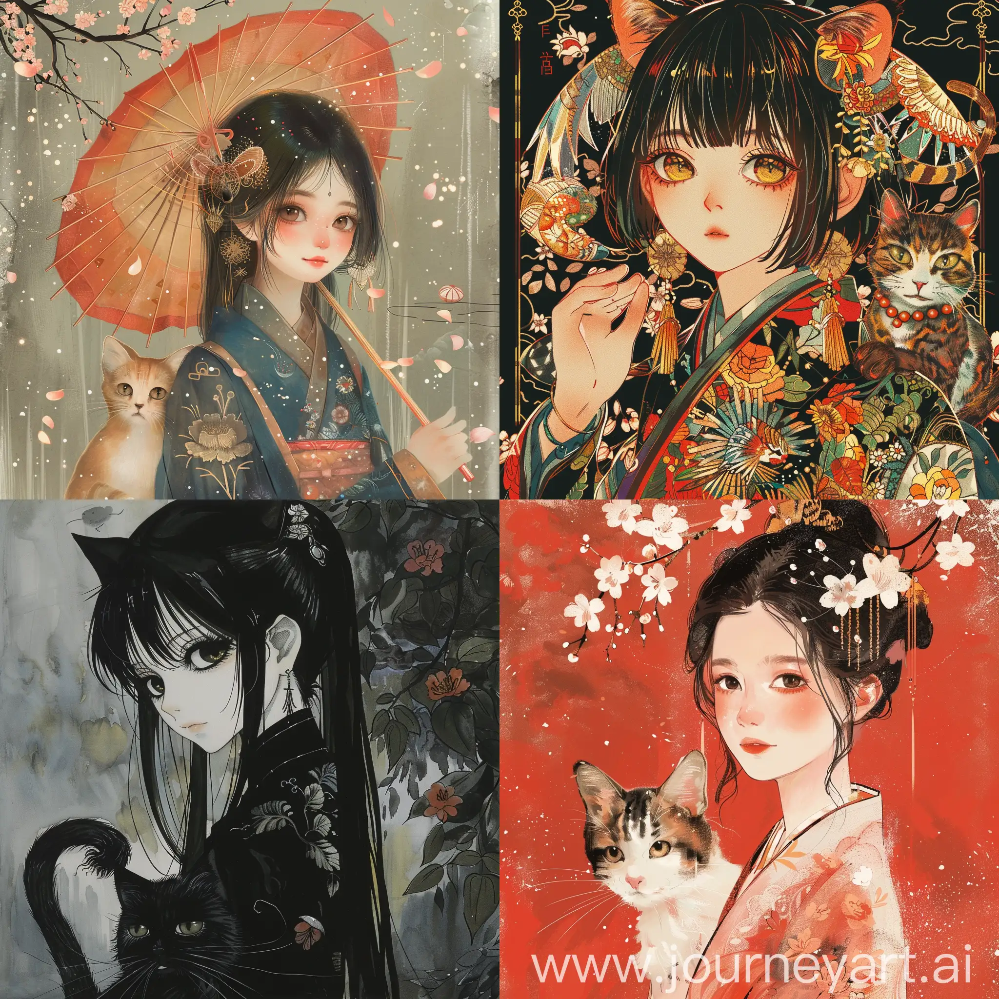 Elegant-Neko-Onna-Portrait-with-Intricate-Patterns-and-Mysterious-Aura