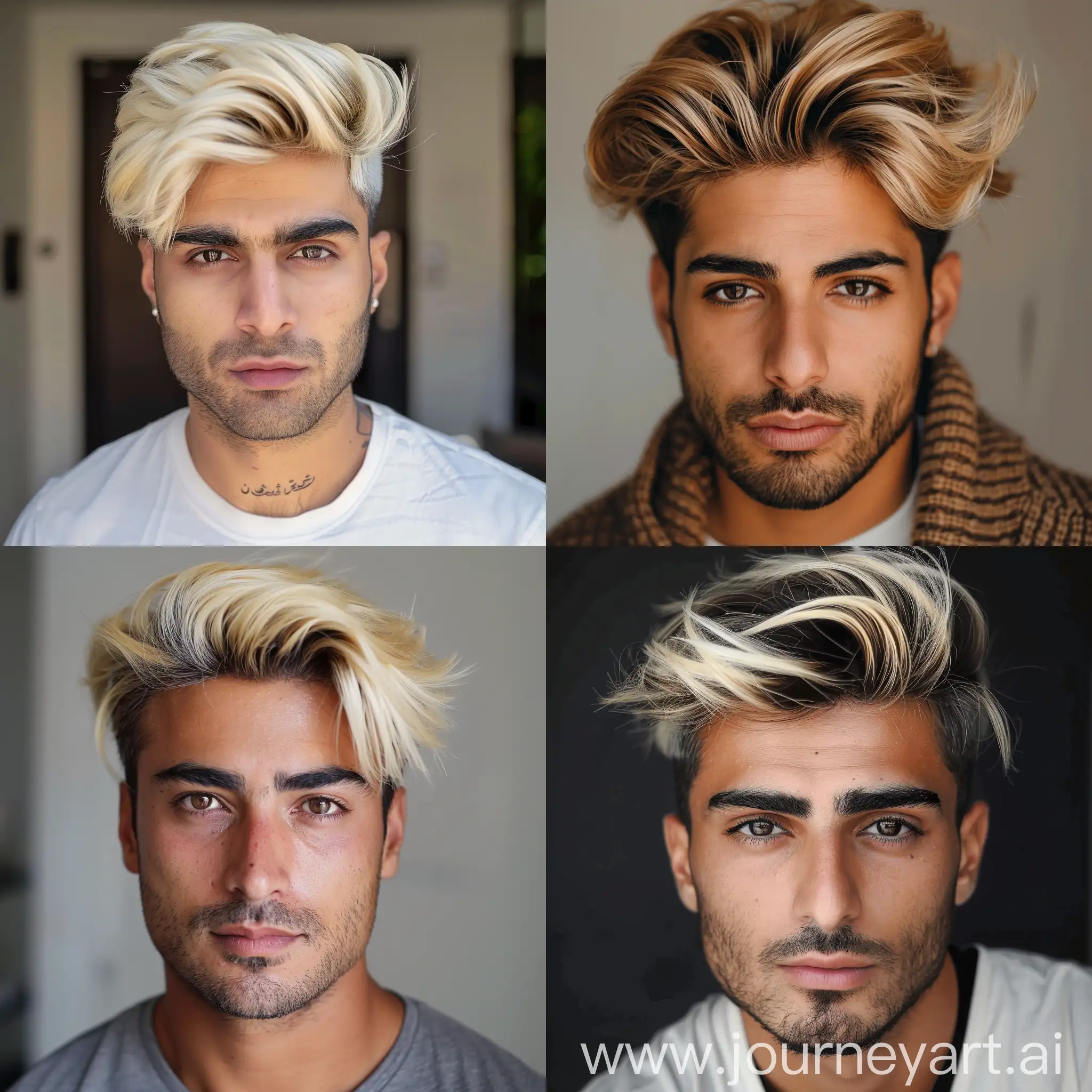 Iranian man with blonde hair