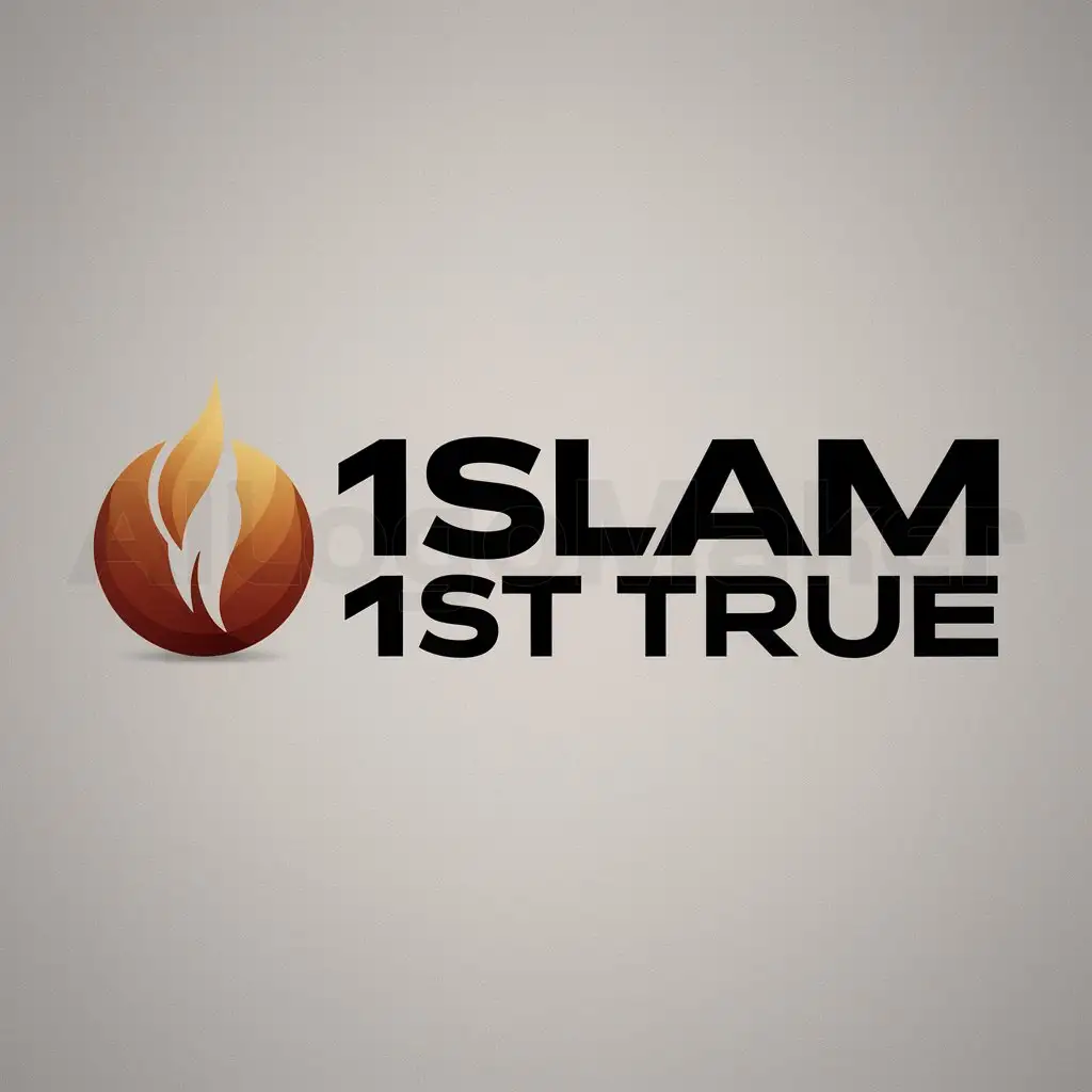 a logo design,with the text "1slam 1st true", main symbol:Circle, with dari colour,Moderate,clear background