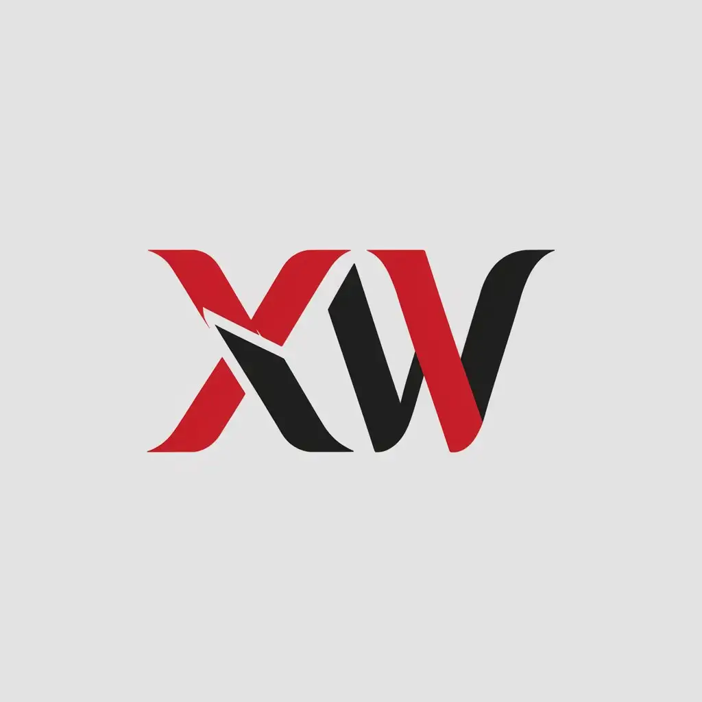 a logo design,with the text "XW", main symbol:This logo creates a clean Nordic style letter logo. Preferred colors are red and black.,Minimalistic,clear background