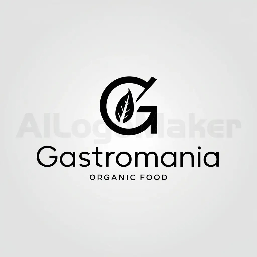 a logo design,with the text "GastroMania", main symbol:letter G,Minimalistic,be used in Organic food industry,clear background