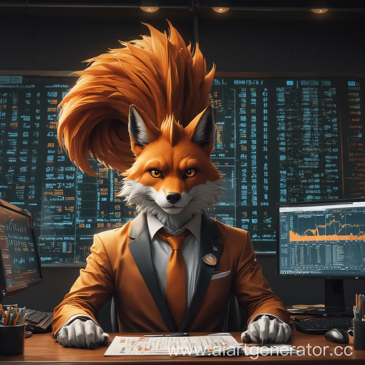 QURAMA-NineTailed-Fox-Stock-Exchange-Trader-in-Stylish-Office-Suit