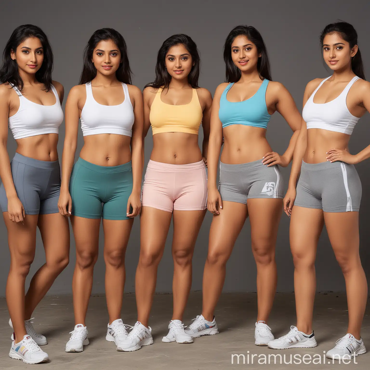 group of sexy indian girls wearing cotton cycling  shorts