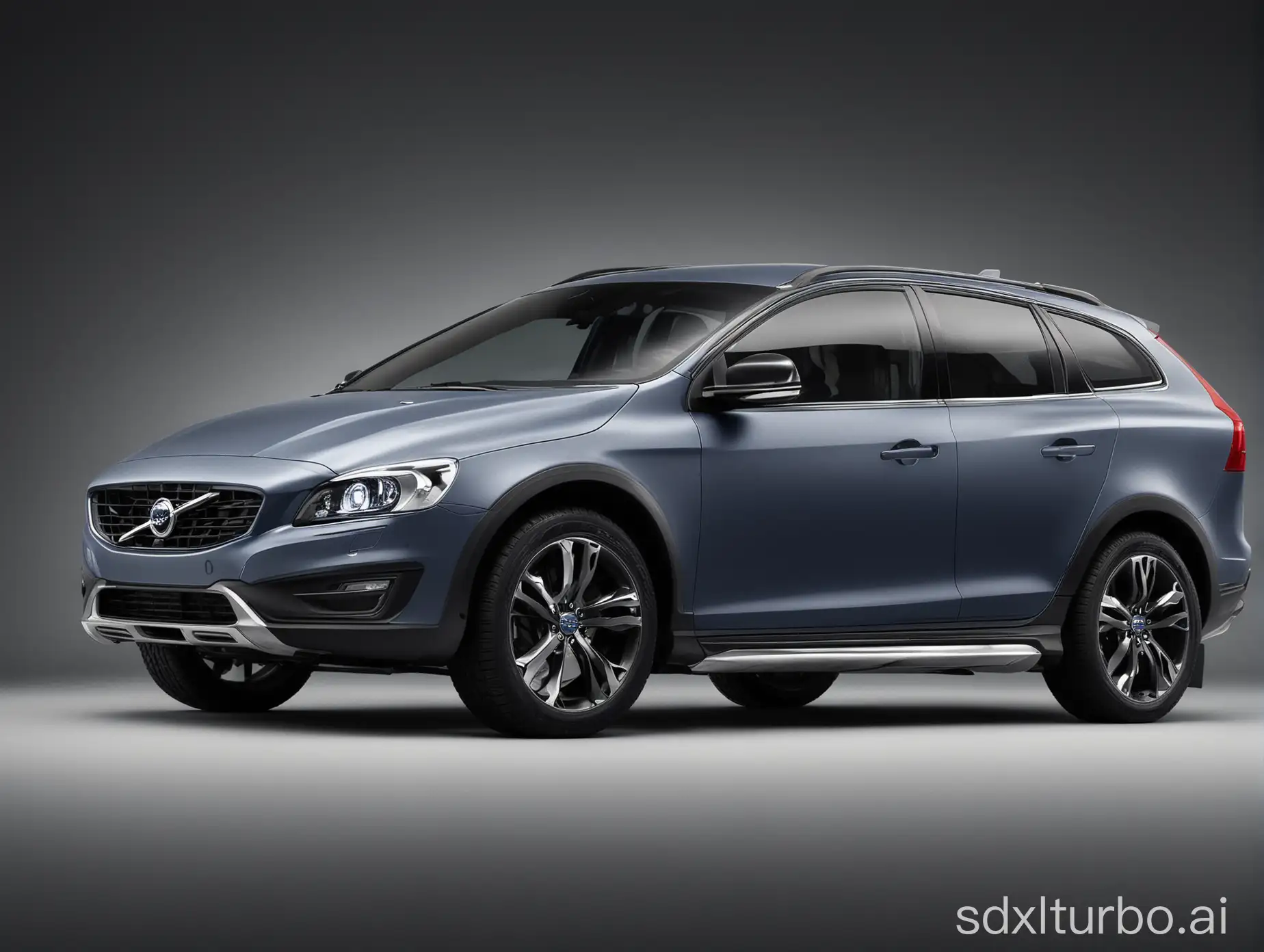 Professional-Studio-Closeup-Portrait-of-2012-Volvo-V60-Cross-Country-in-Matte-Ash-Grey-with-Dark-Blue-Accent
