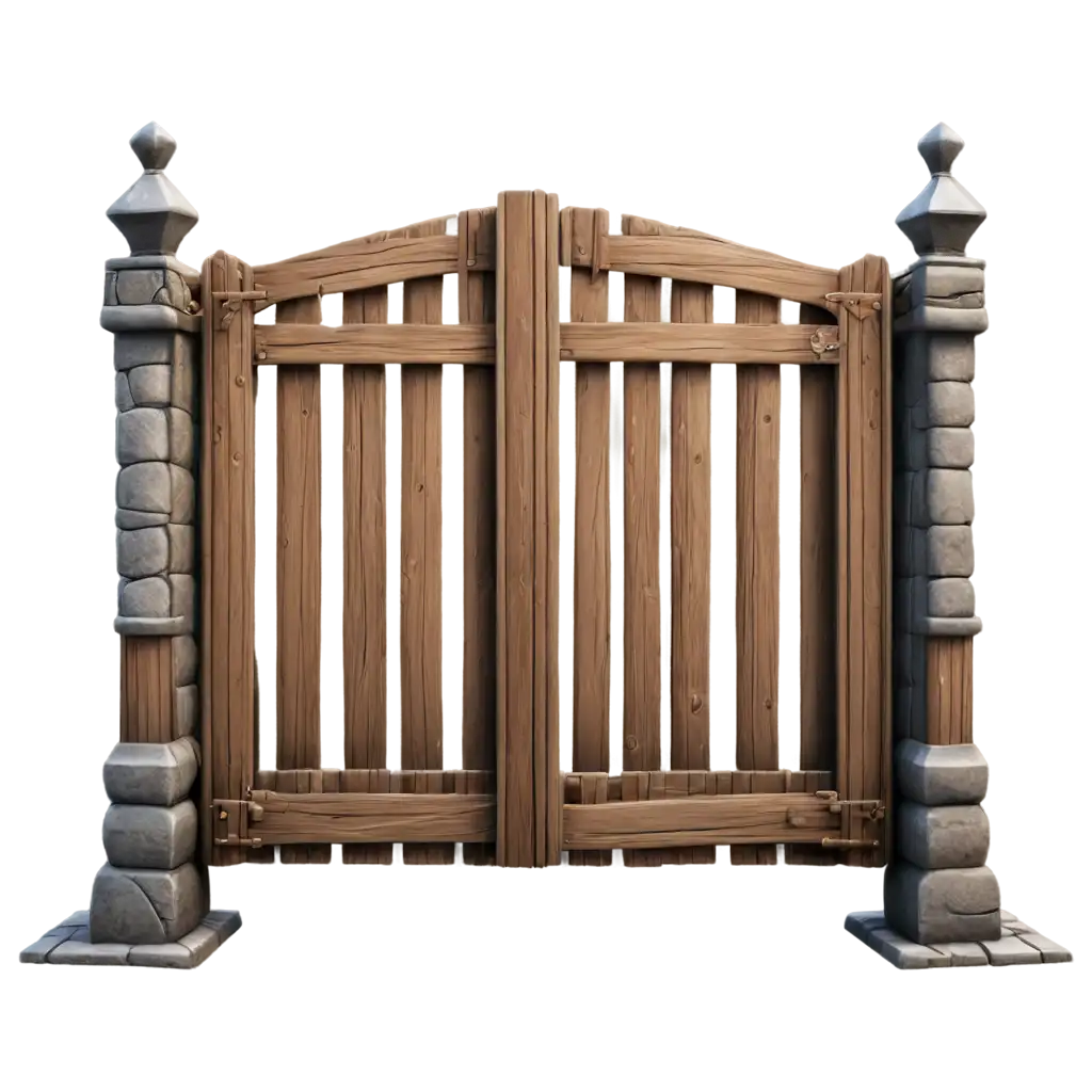 3d catroon middle ages wood football gate
