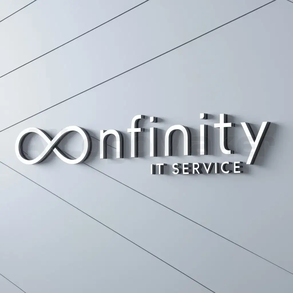 a logo design,with the text "infinty  it service", main symbol:infinity,Moderate,clear background