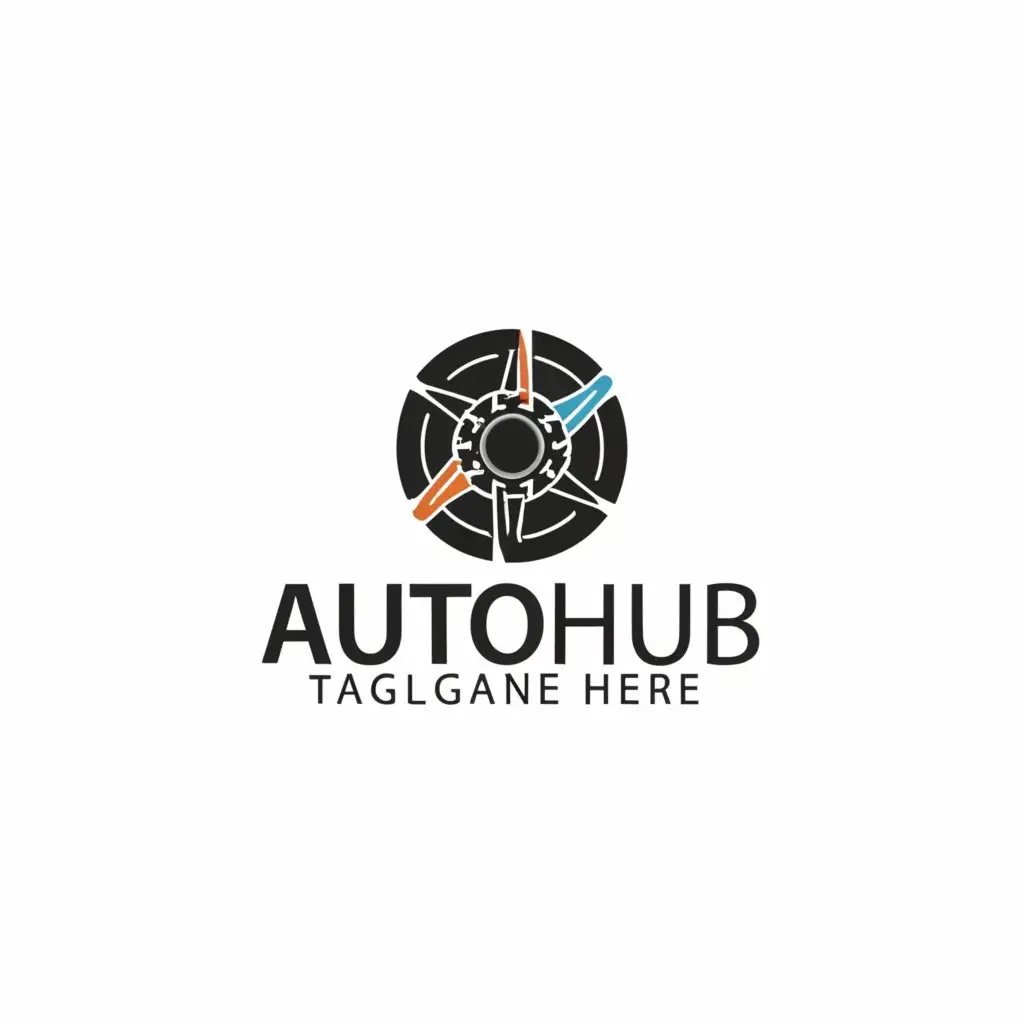 a logo design,with the text 'AutoHub', main symbol:Auto parts,Minimalistic,be used in Automobile industry,clear background