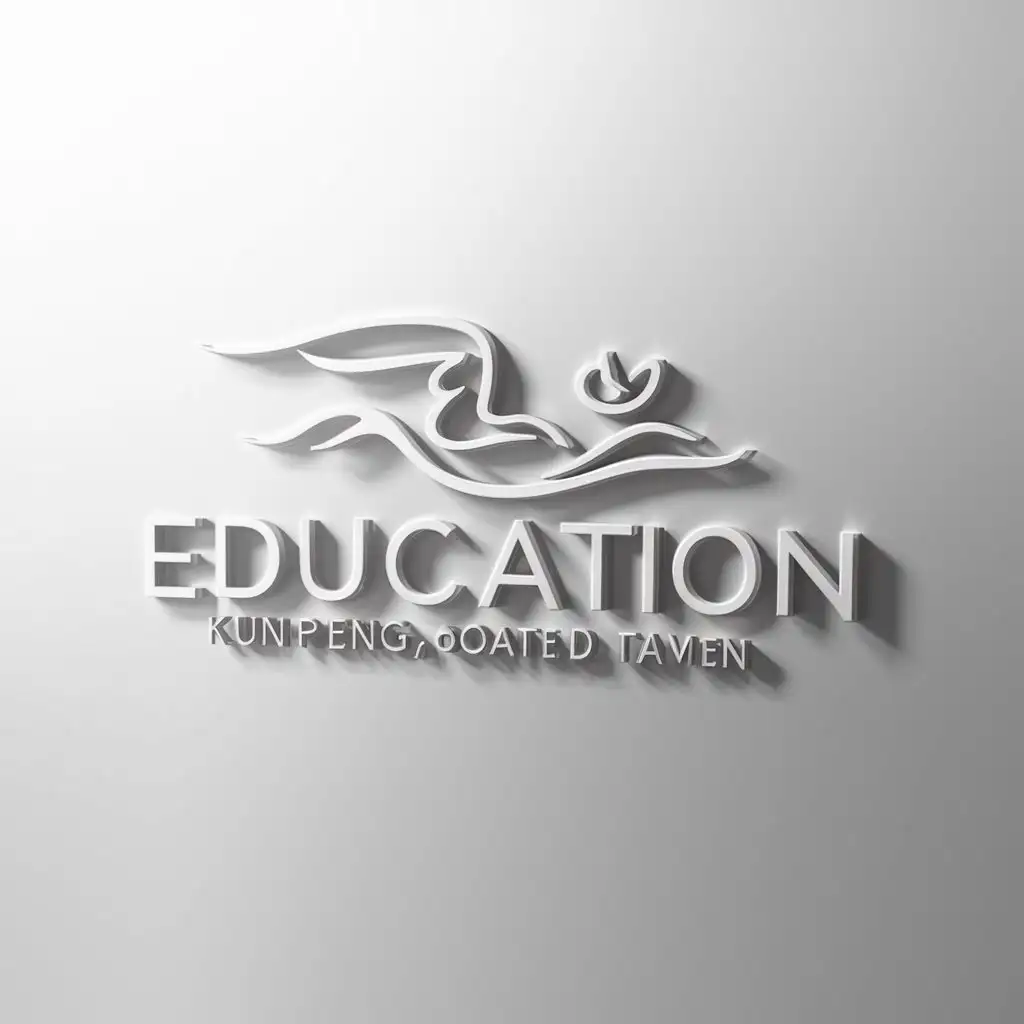 a logo design,with the text "education", main symbol:Kunpeng,Moderate,be used in Education industry,clear background