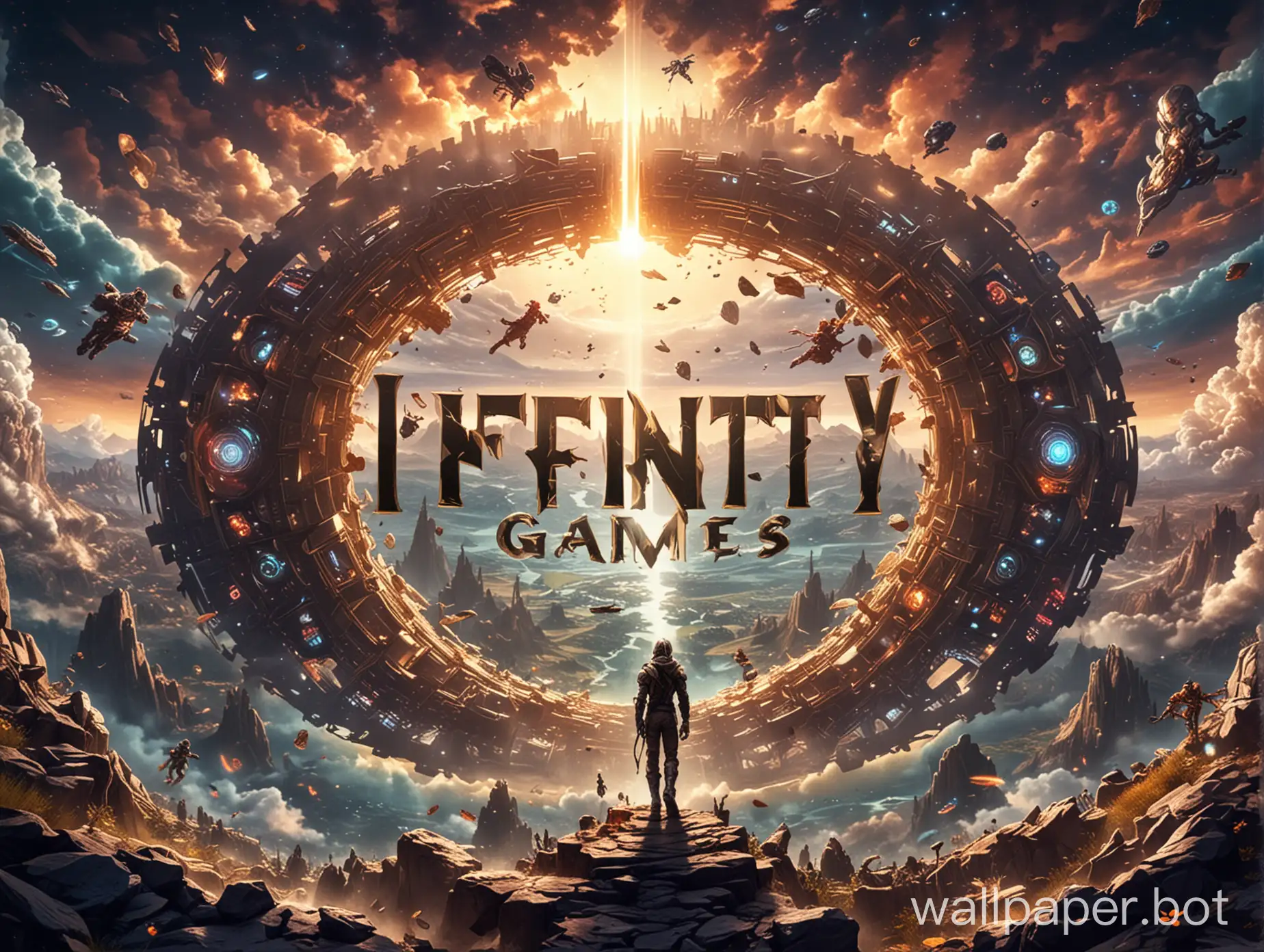 Fantasy wallpaper with the title ( Infinity Games ) in the middle